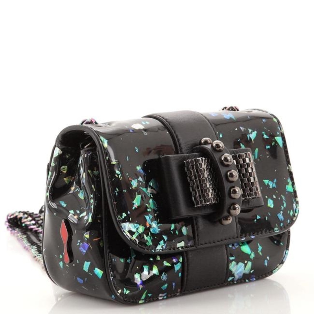 Like New Christian Louboutin Sweet Charity Iridescent Patent Mini Cross Body Bag